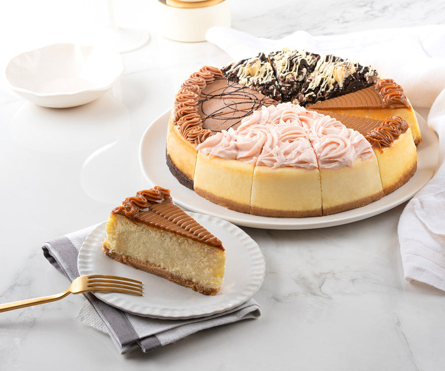 Summer Cheesecake Sampler - Caramel, Strawberry Dream, Cappuccino, Cookies N' Cream